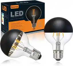Amazon LED Kopspiegel bol lamp zwart G80 6W E27 warme gloeilamp dimbaar 2st aanbieding