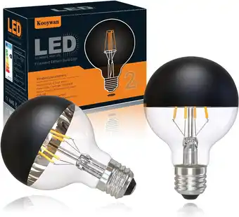 Amazon LED Kopspiegel bol lamp zwart G80 6W E27 warme gloeilamp dimbaar 2st aanbieding