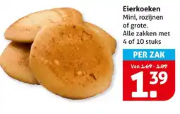 Hoogvliet Eierkoeken Mini, rozijnen of grote. aanbieding