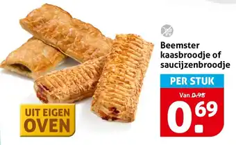 Hoogvliet Beemster kaasbroodje of saucijzenbroodje aanbieding