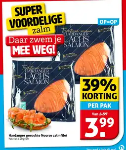 Hoogvliet Hardanger gerookte Noorse zalmfilet aanbieding