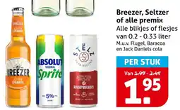 Hoogvliet Breezer, Seltzer of alle premix aanbieding