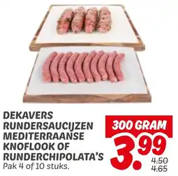 Dekamarkt Dekavers rundersaucijzen mediterraanse knoflook of runderchipolata's aanbieding