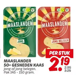 Dekamarkt Maaslander 50+ gesneden kaas aanbieding