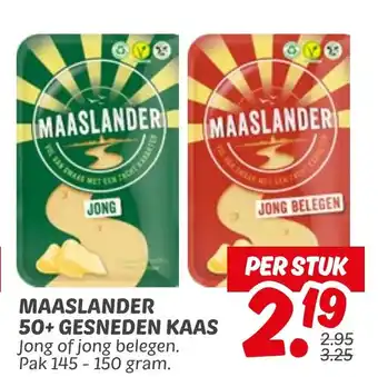 Dekamarkt Maaslander 50+ gesneden kaas aanbieding