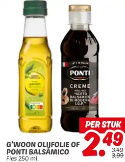 Dekamarkt G'woon olijfolie of ponti balsamico aanbieding