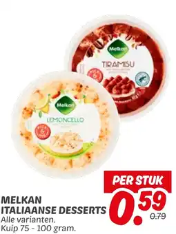 Dekamarkt Melkan italiaanse desserts aanbieding