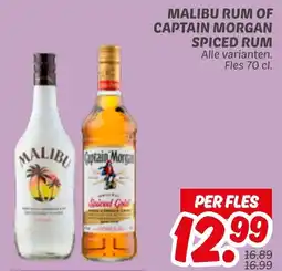 Dekamarkt Malibu rum of captain morgan spiced rum aanbieding