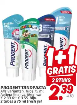 Dekamarkt Prodent tandpasta aanbieding