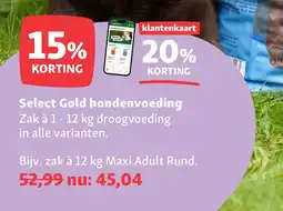 Maxi Zoo Select Gold hondenvoeding aanbieding