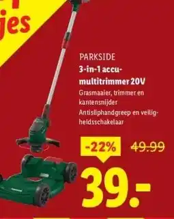 Lidl 3-in-1 accu- multitrimmer 20V aanbieding