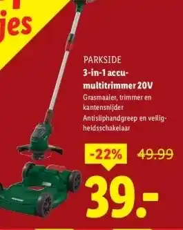 Lidl 3-in-1 accu- multitrimmer 20V aanbieding