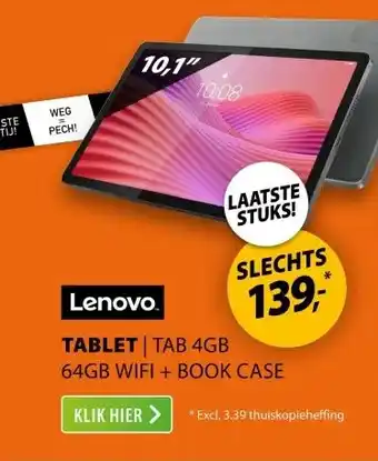 Expert Lenovo Tab 4GB 64GB Wifi + Book Case Grijs aanbieding