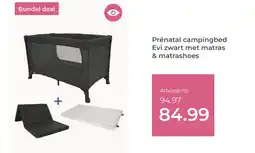 Prenatal Prénatal campingbed Evi zwart met matras & matrashoes aanbieding