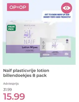 Prenatal Naïf plasticvrije lotion billendoekjes 8 pack aanbieding