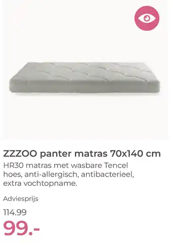 Prenatal ZZZOO panter matras aanbieding