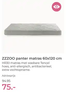 Prenatal ZZZOO panter matras aanbieding