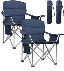 ANWB Trvlmore Campingstoelen 2 stuks XL Blauw aanbieding