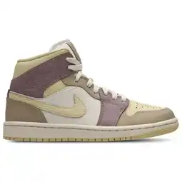 Foot Locker Jordan 1 Mid Dames Schoenen - Beige - Maat: 42 - Polyester - Foot Locker aanbieding