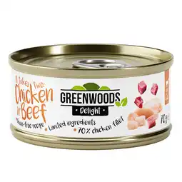 Zooplus Greenwoods Delight Kipfilet met Rund 24 x 70 g aanbieding