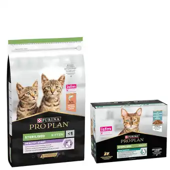 Zooplus 1,4 kg / 7 kg / 10 kg / 14 kg PURINA PRO PLAN + 10 x 85 g Sterilised Adult Maintenance gratis! aanbieding