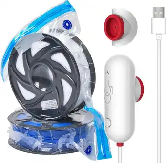 Amazon USB-pomp, 3D-filamentopslag, met 10 afzonderlijke rol filament vacuümzakken (30 x 34 cm) aanbieding