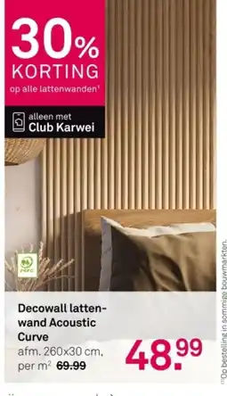 Karwei Decowall latten wand Acoustic Curve aanbieding