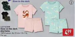 ALDI Lily & Dan Glow in the dark shortama aanbieding