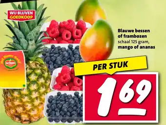 Nettorama Blauwe bessen of frambozen mango of ananas aanbieding