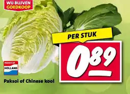 Nettorama Paksoi of Chinese kool aanbieding
