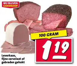 Nettorama Leverkaas, fijne cervelaat of gebraden gehakt aanbieding