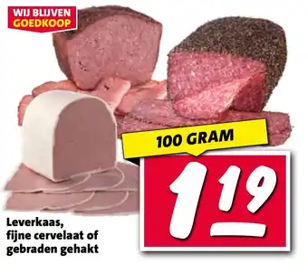 Nettorama Leverkaas, fijne cervelaat of gebraden gehakt aanbieding