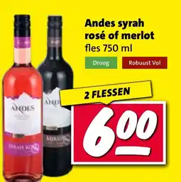 Nettorama Andes syrah rosé of merlot aanbieding