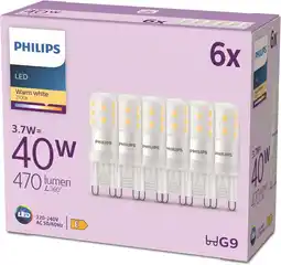 Amazon Philips LED Capsule - 40 W - G9 - Warmwit licht - 6 stuks aanbieding