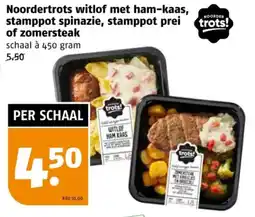 Poiesz Noordertrots witlof met ham kaas, stamppot spinazie, stamppot prei of zomersteak aanbieding