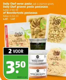 Poiesz Daily Chef verse pasta, Daily Chef groene pesto pastasaus of Noordertrots pastasaus aanbieding