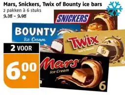 Poiesz Mars, Snickers, Twix of Bounty ice bars aanbieding