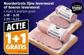 Poiesz Noordertrots fijne leverworst of boeren leverworst aanbieding