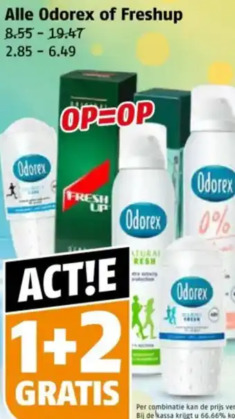 Poiesz Alle Odorex of Freshup aanbieding