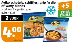 Poiesz Aviko schotels, schijfjes, grip 'n dip of wavy blends aanbieding