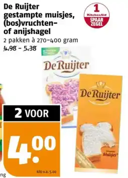 Poiesz De Ruijter gestampte muisjes, bosvruchten of anijshagel aanbieding
