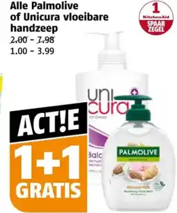 Poiesz Alle Palmolive of Unicura vloeibare handzeep aanbieding