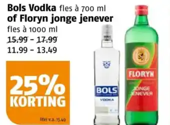 Poiesz Bols Vodka of Floryn jonge jenever aanbieding