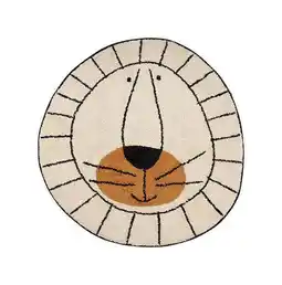 Bol.com Tapis Petit Vloerkleed Kinderkamer Leeuw - Fairtrade - Naturel - Rond - 100 x 100 cm aanbieding