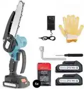 Bol.com Zanora Garden – Mini Kettingzaag – 15 cm Zaagblad – 2 Accu’s – 21V – Incl. 5 Kettingen aanbieding
