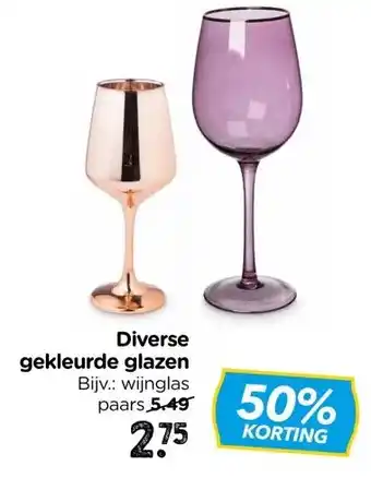 Xenos Diverse gekleurde glazen aanbieding