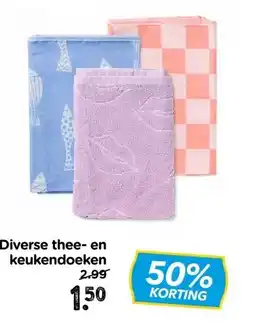 Xenos Diverse thee- en keukendoeken aanbieding