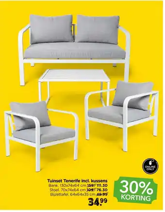 Xenos Tuinset Tenerife incl. kussens aanbieding