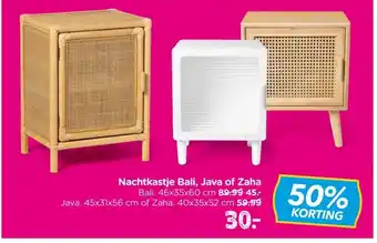 Xenos Nachtkastje Bali, Java of Zaha aanbieding