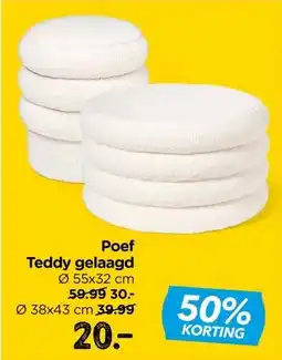 Xenos Poef Teddy gelaagd aanbieding